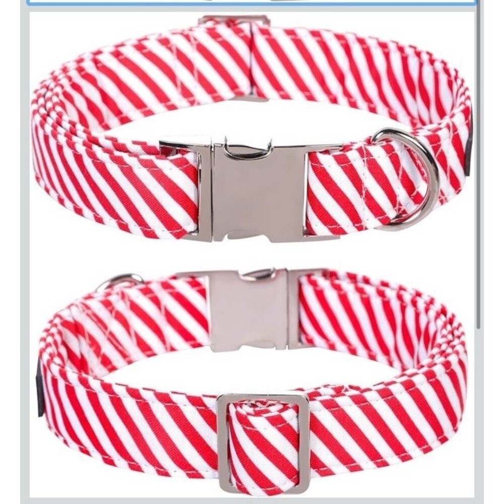 Lionet Paws Dog Collar (Pack of 1), Red&White Stripe 16-26 Inches XL